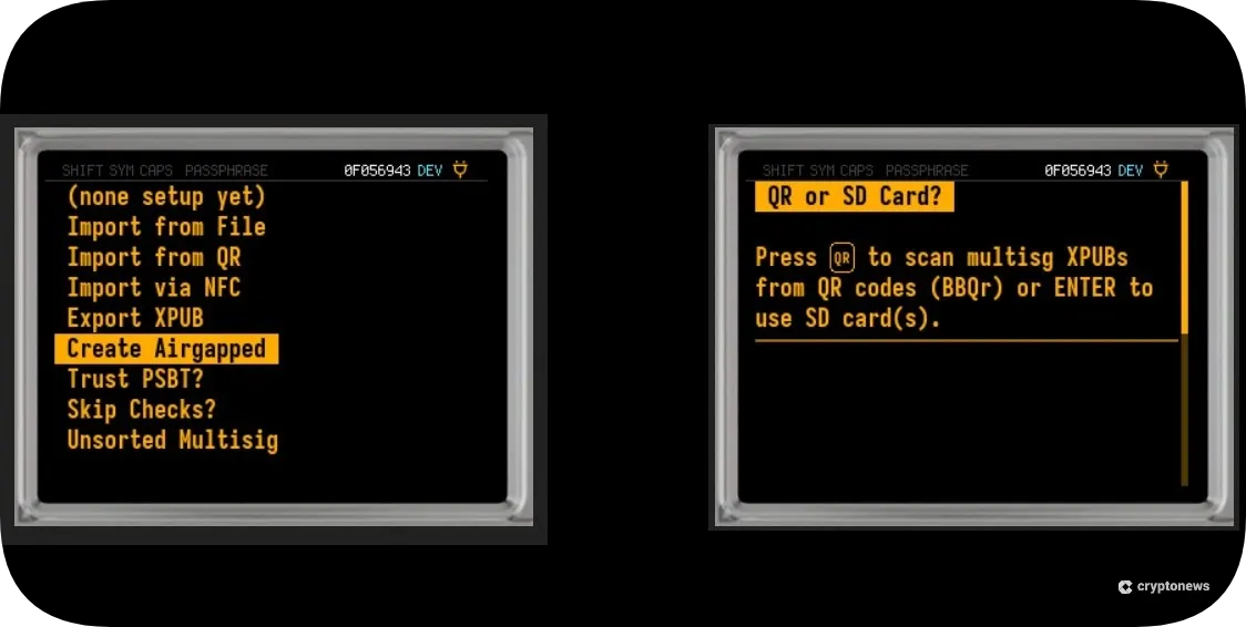 coldcard airgapped operation