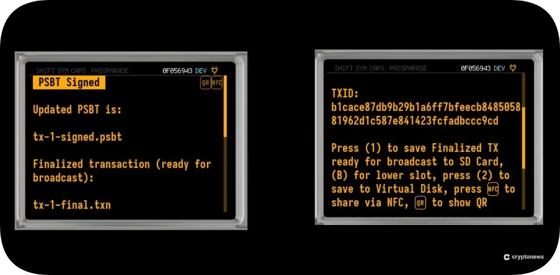 coldcard oartially signed bitcoin transactions