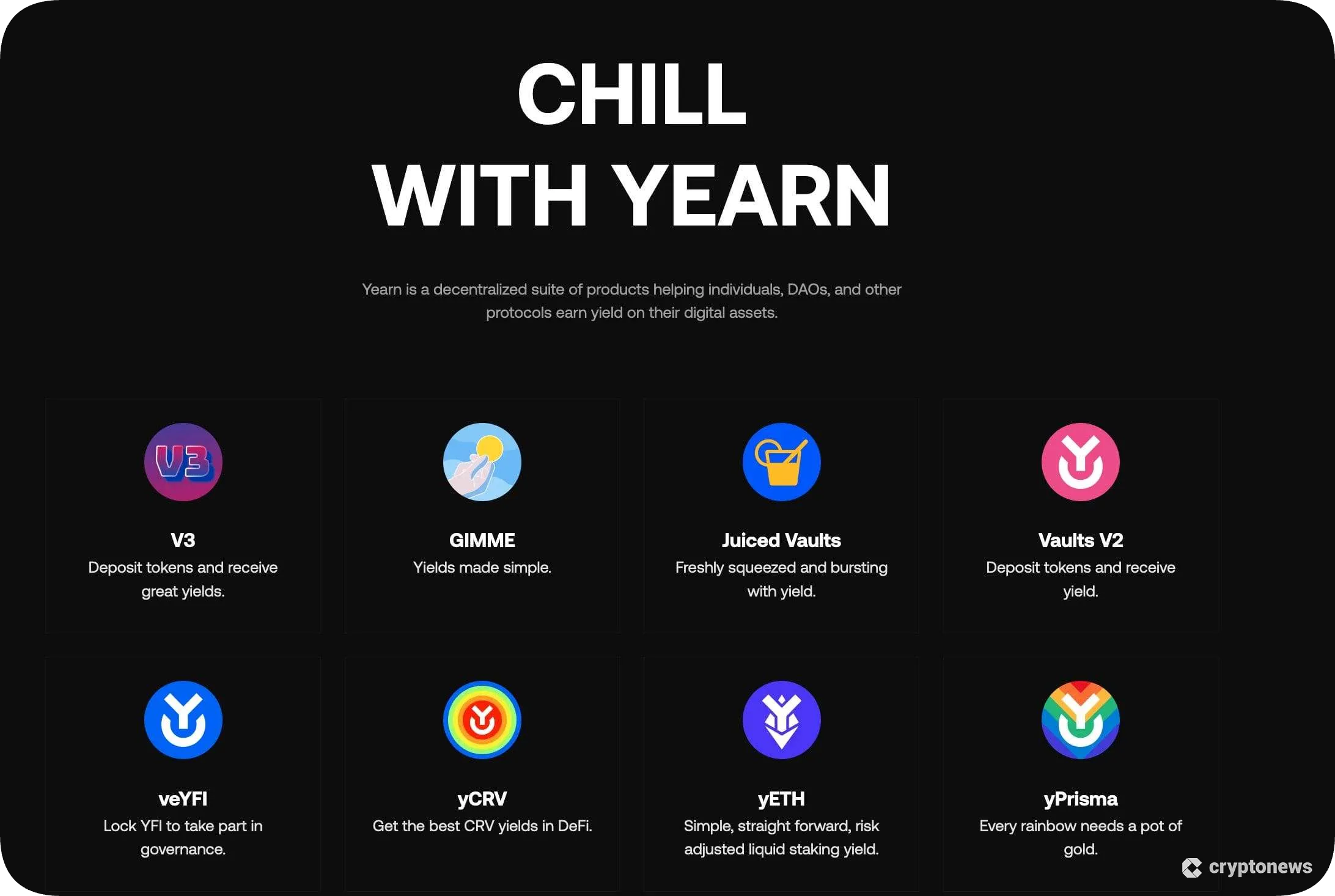 screenshot of Yearn finance