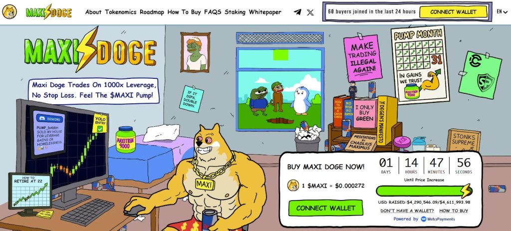 Прогнозування ціни біткойна - банер Maxi doge