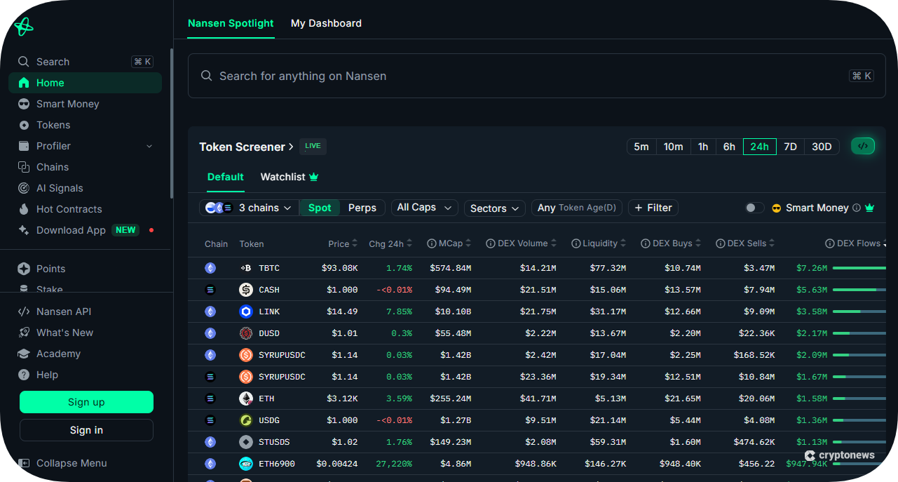 nansen, ai-powered wallet tracker