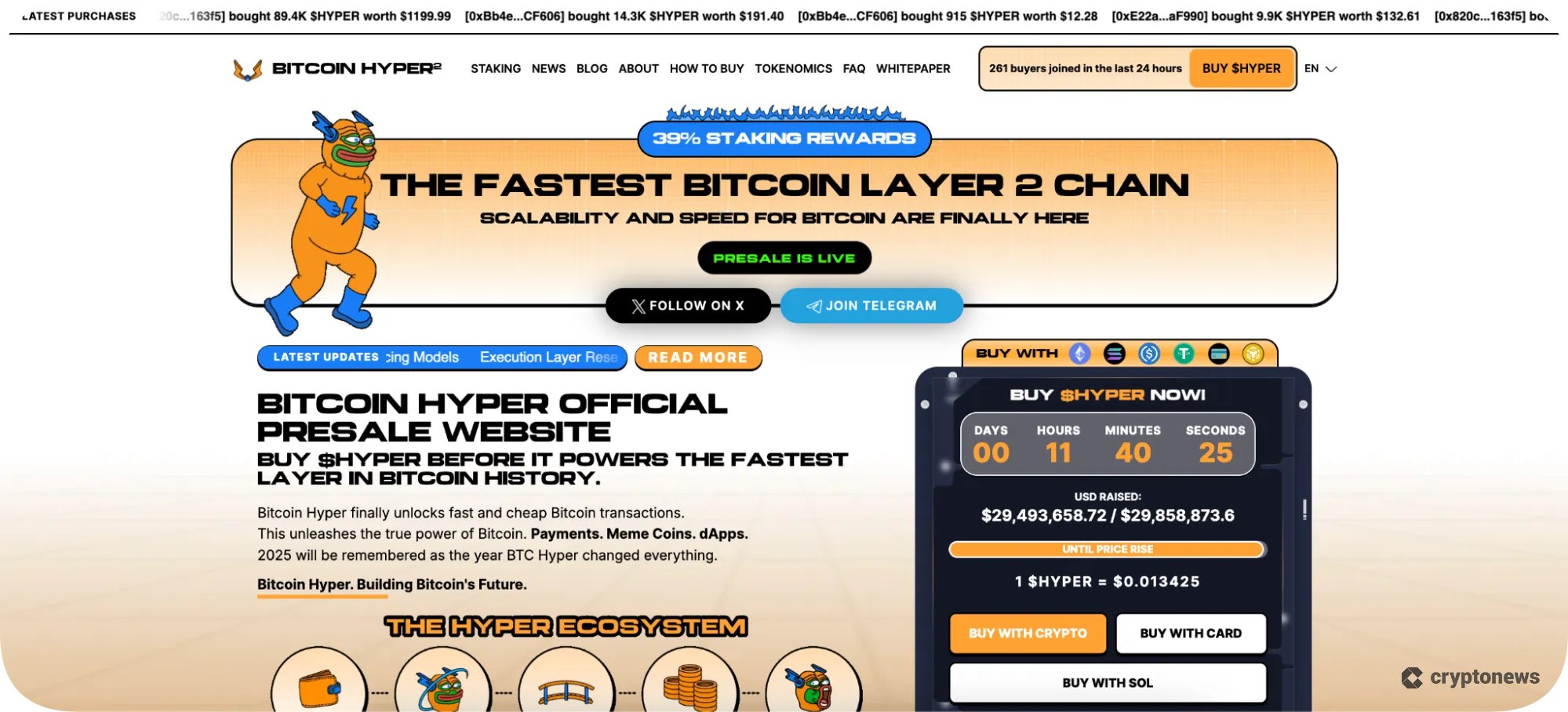 Bitcoin Hyper homepage presale