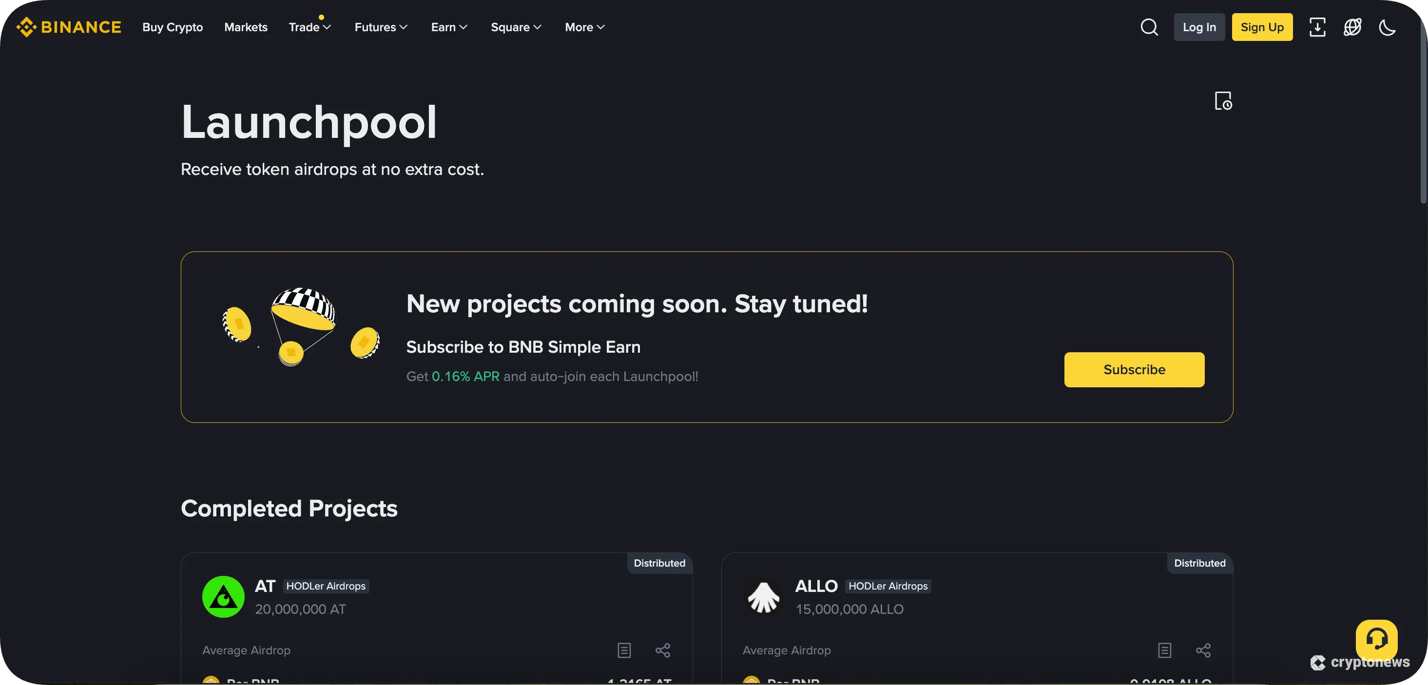 binance launchpool
