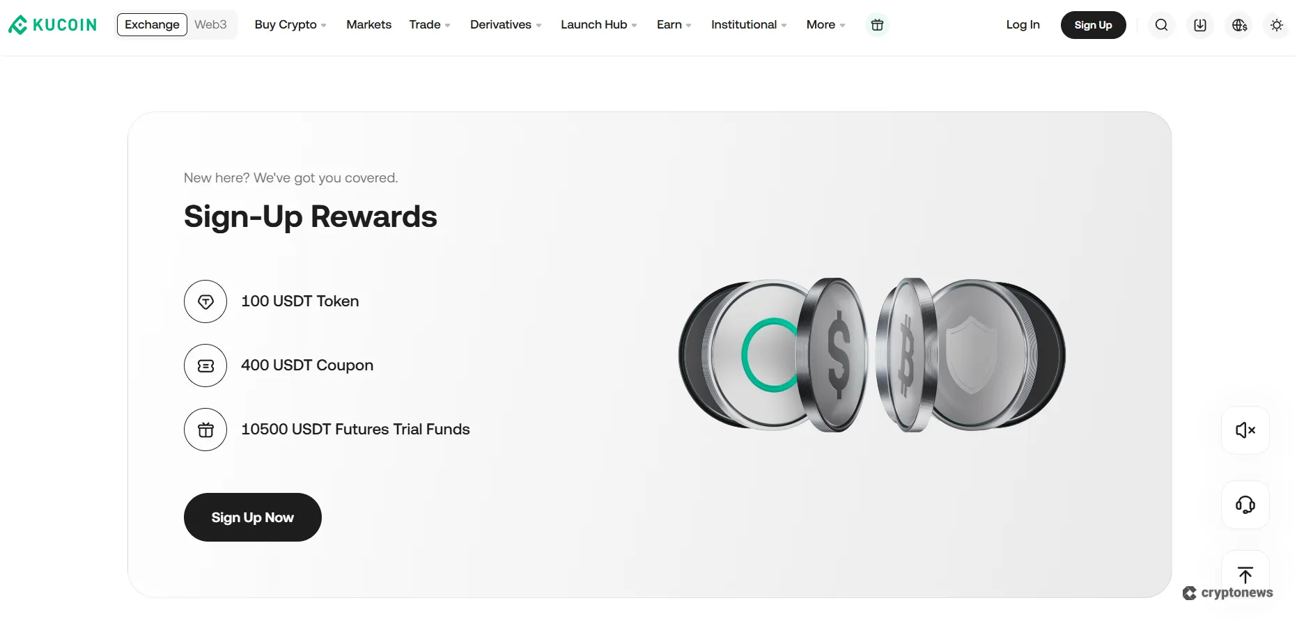 screenshot of the kucoin page
