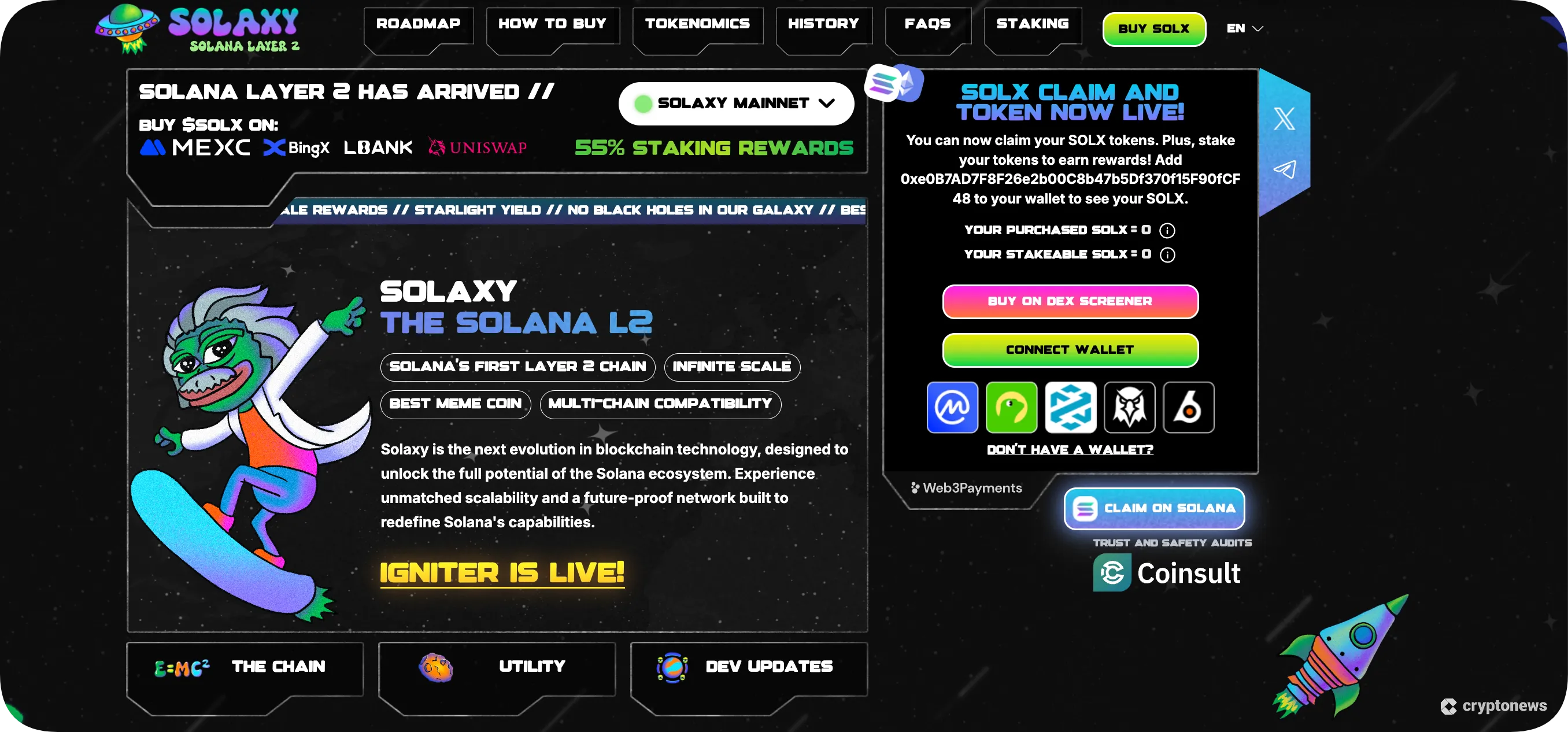 soloxy homepage presale