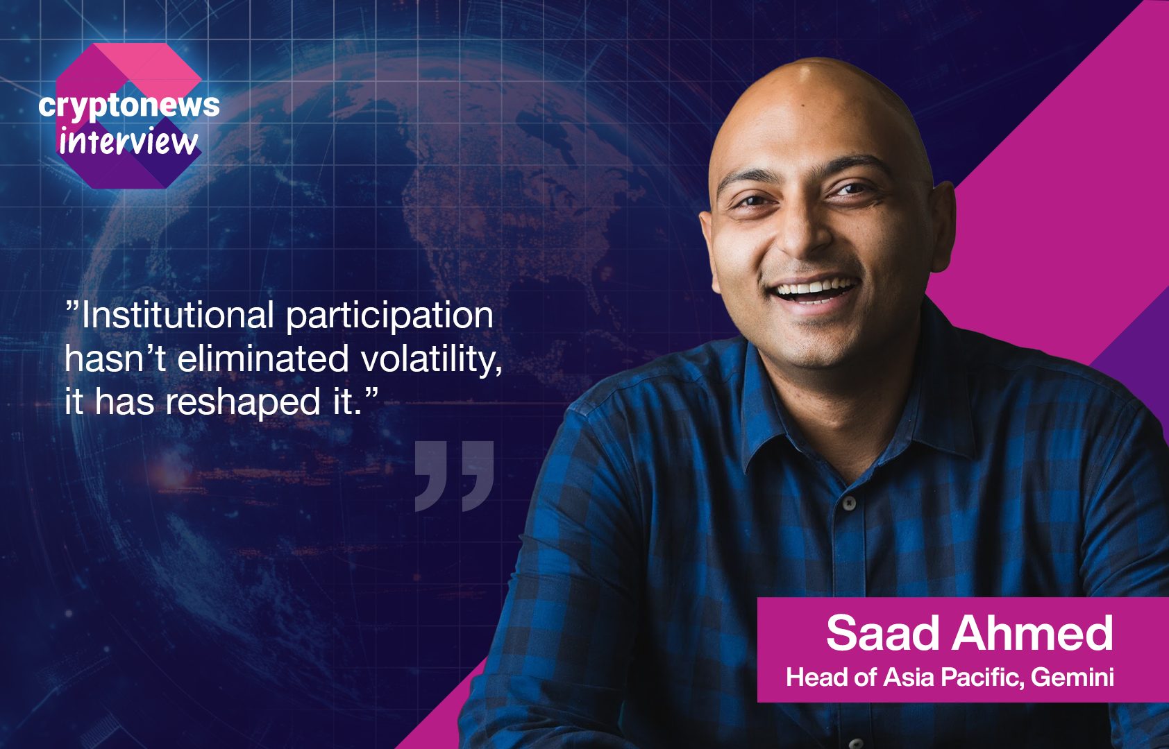 Short-Term Crypto Price Swings Are Just ‘Background Noise’ For Institutions: Gemini Exec