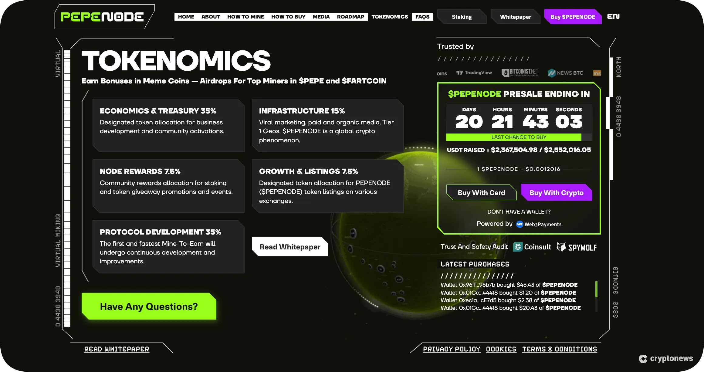 pepenode tokenomics explained