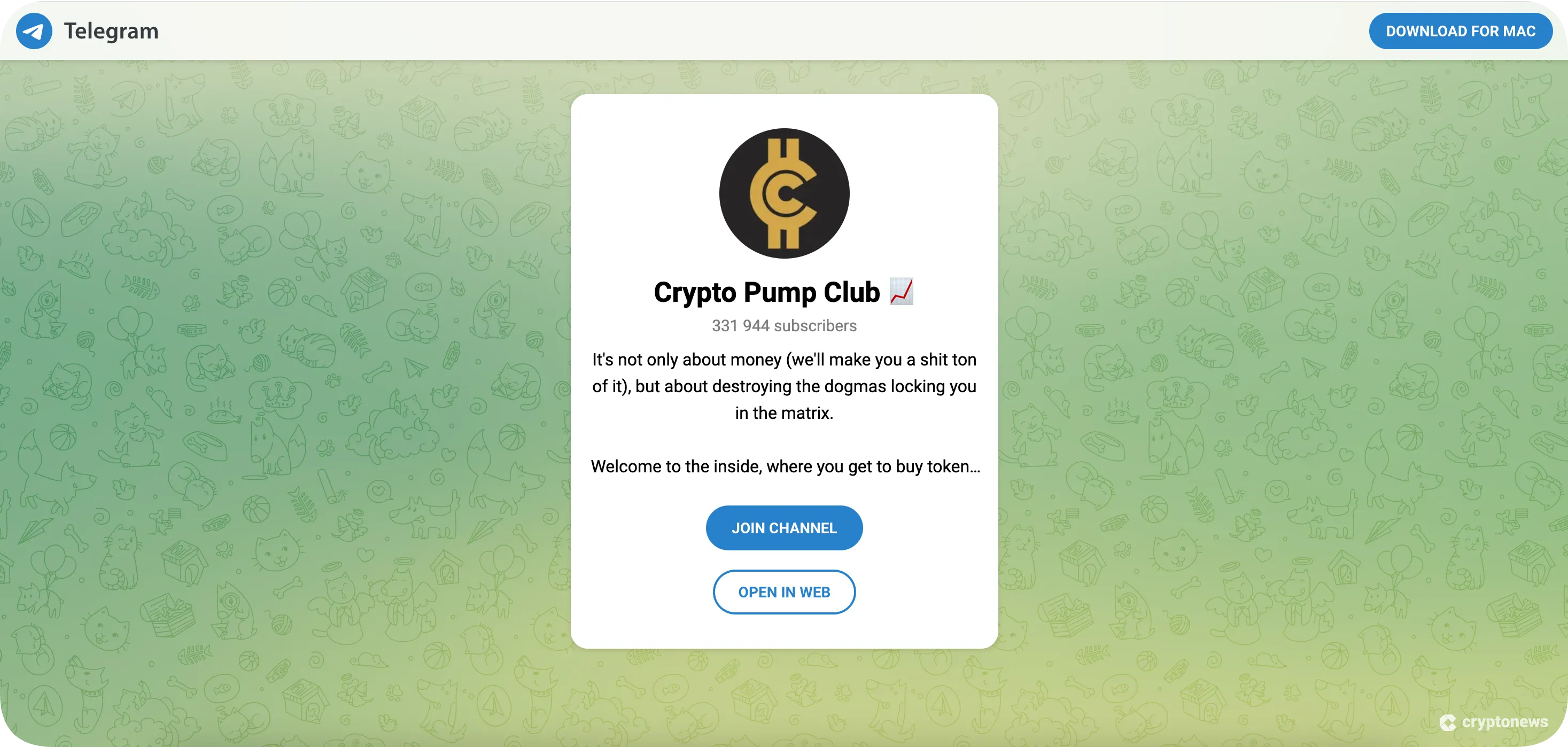 crypto pump club telegram channel