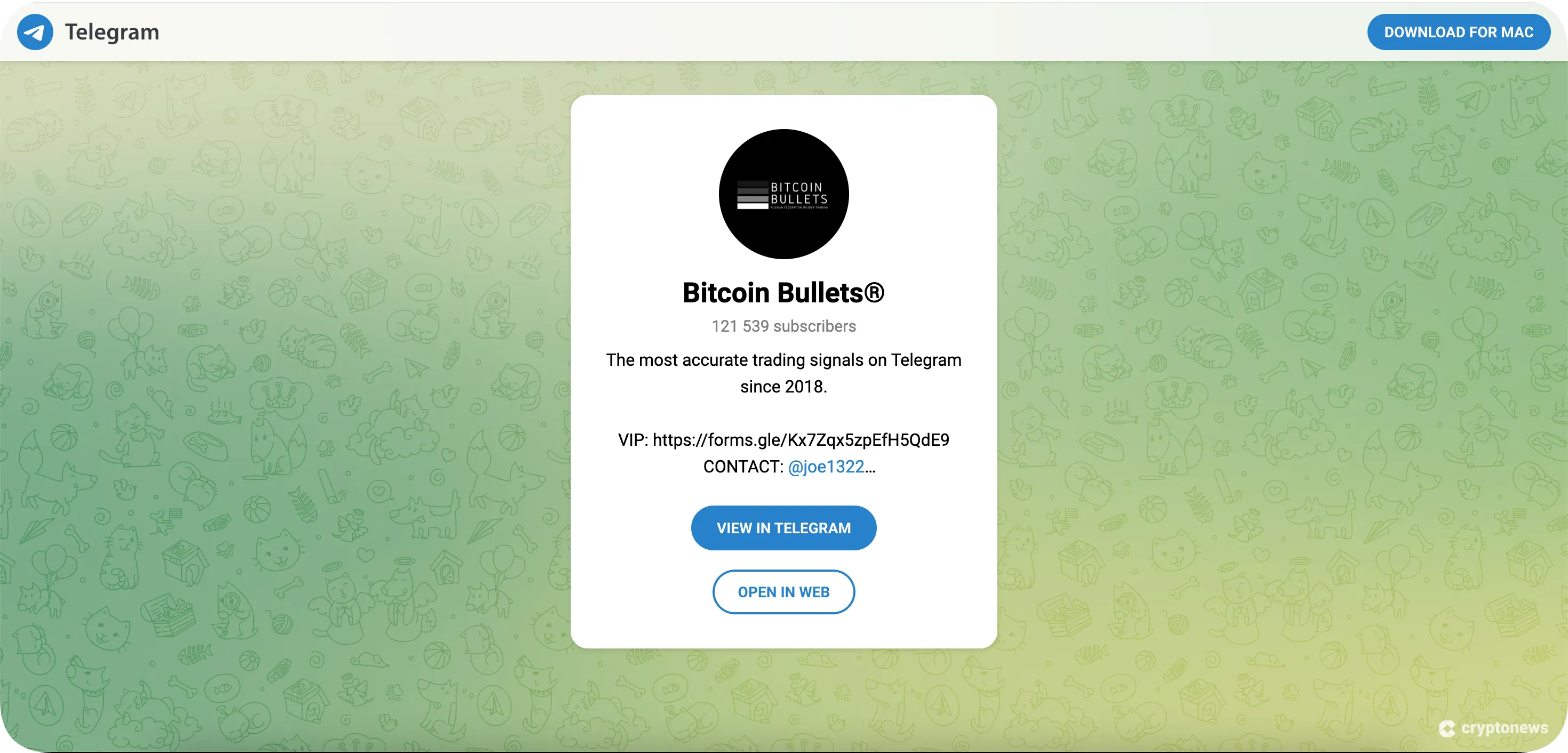 bitcoin bullets telegram channel