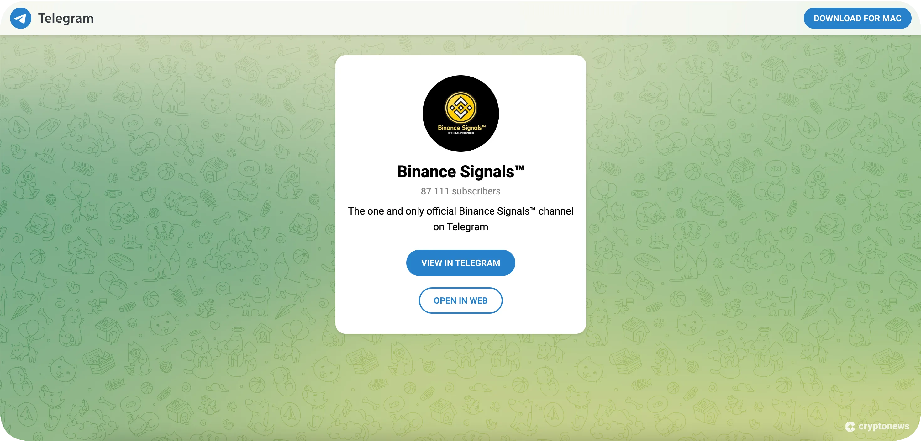 binance signals telegram channel