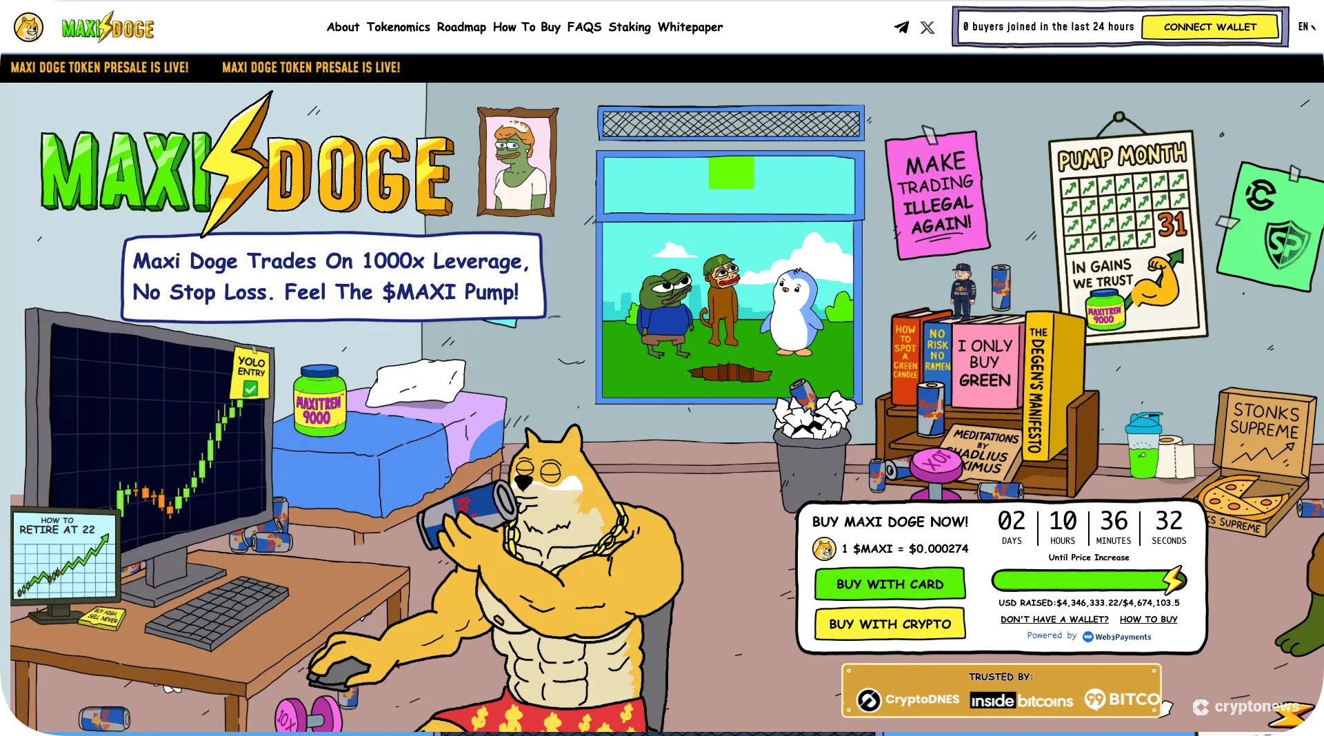 Screenshot of the penny token Maxi Doge