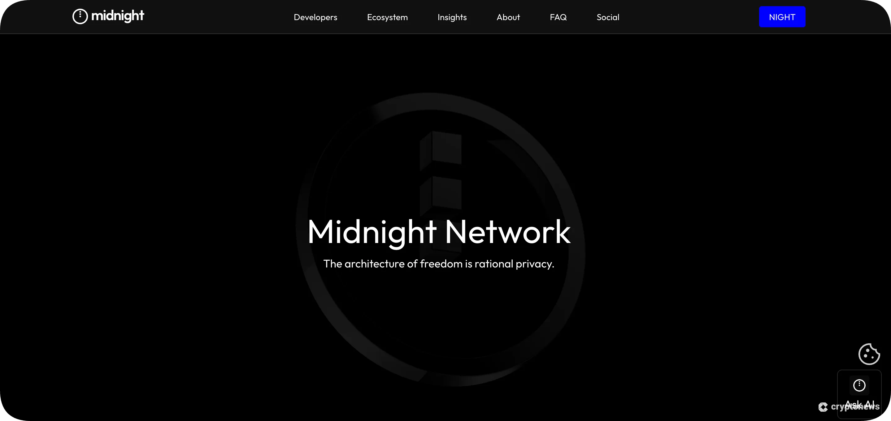 midnight network homepage