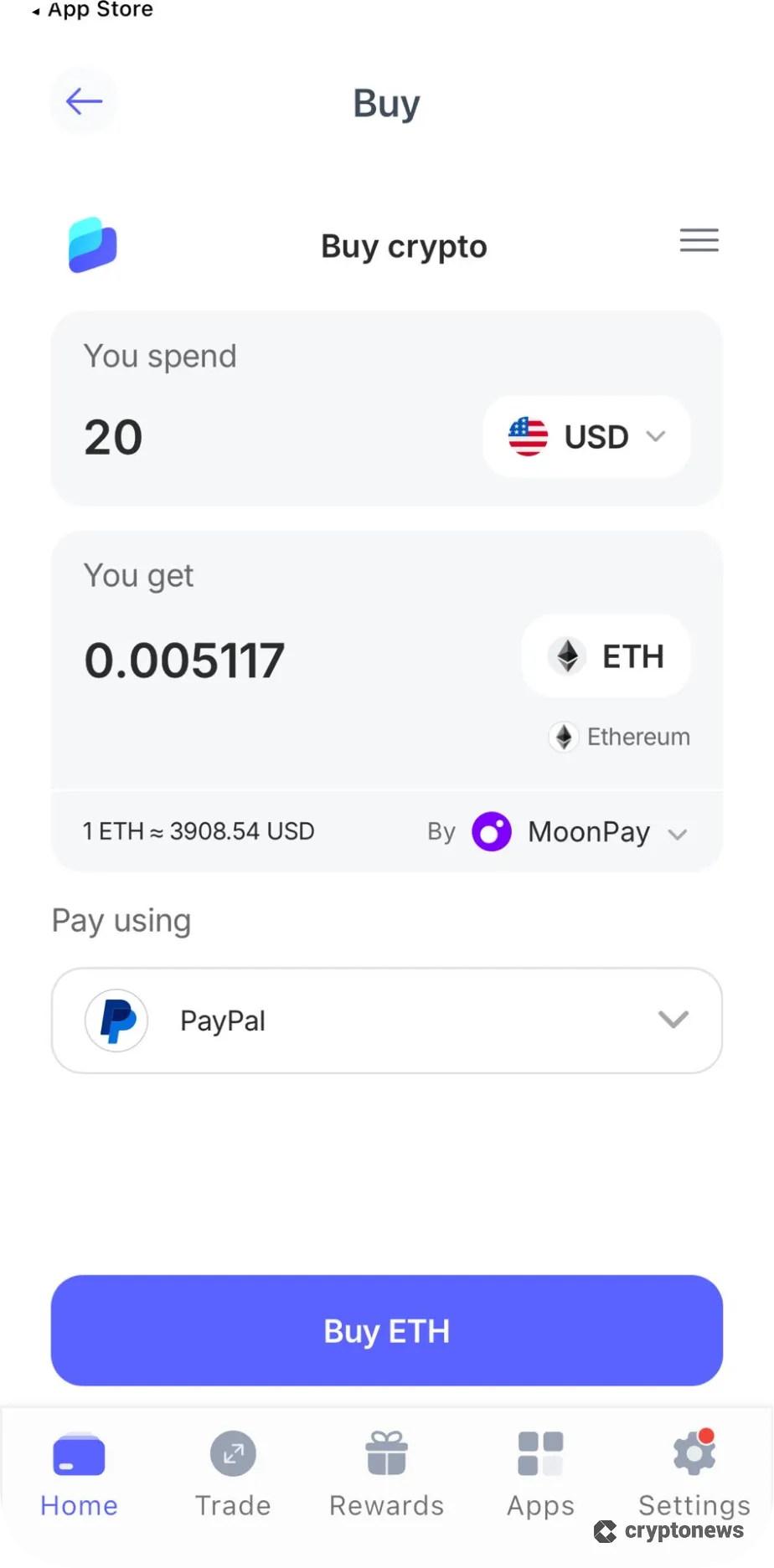Buy Ethereum (ETH) with PayPal without Verification