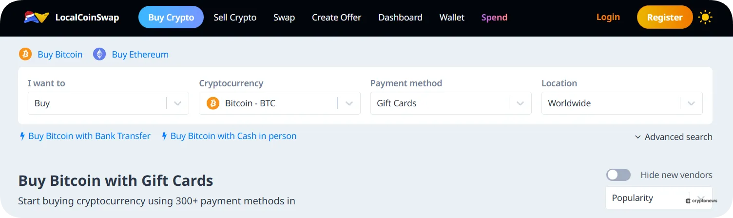 localcoinswap, buy bitcoin with a gift card