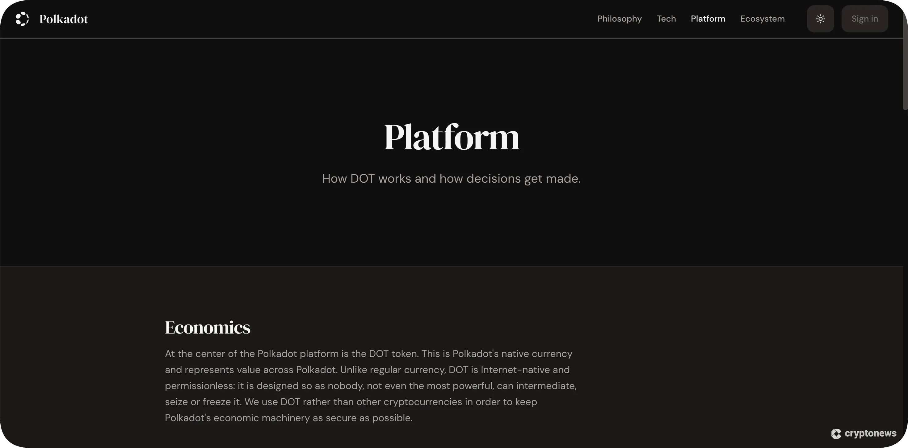 polkadot platform