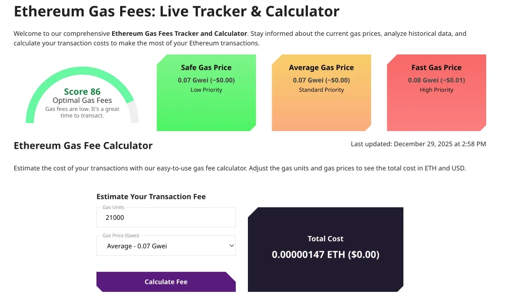cryptonews gas tracker and calculator