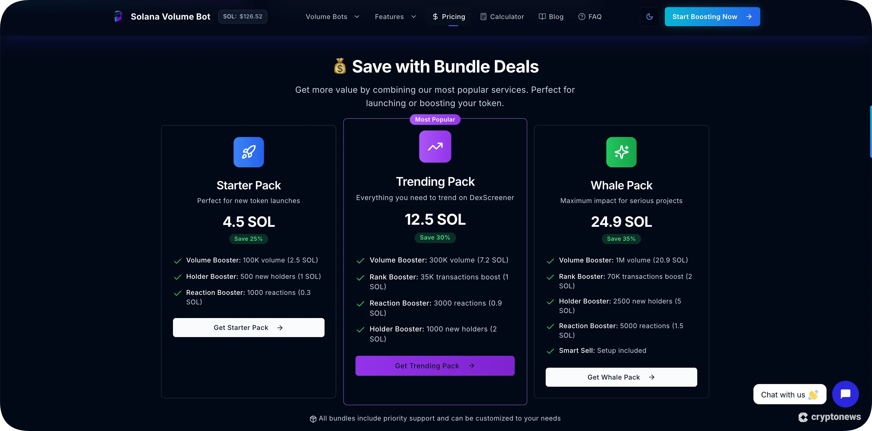 solana volume bot pricing
