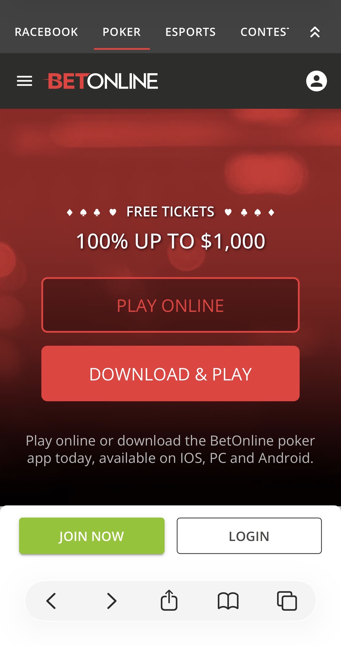betonline poker online