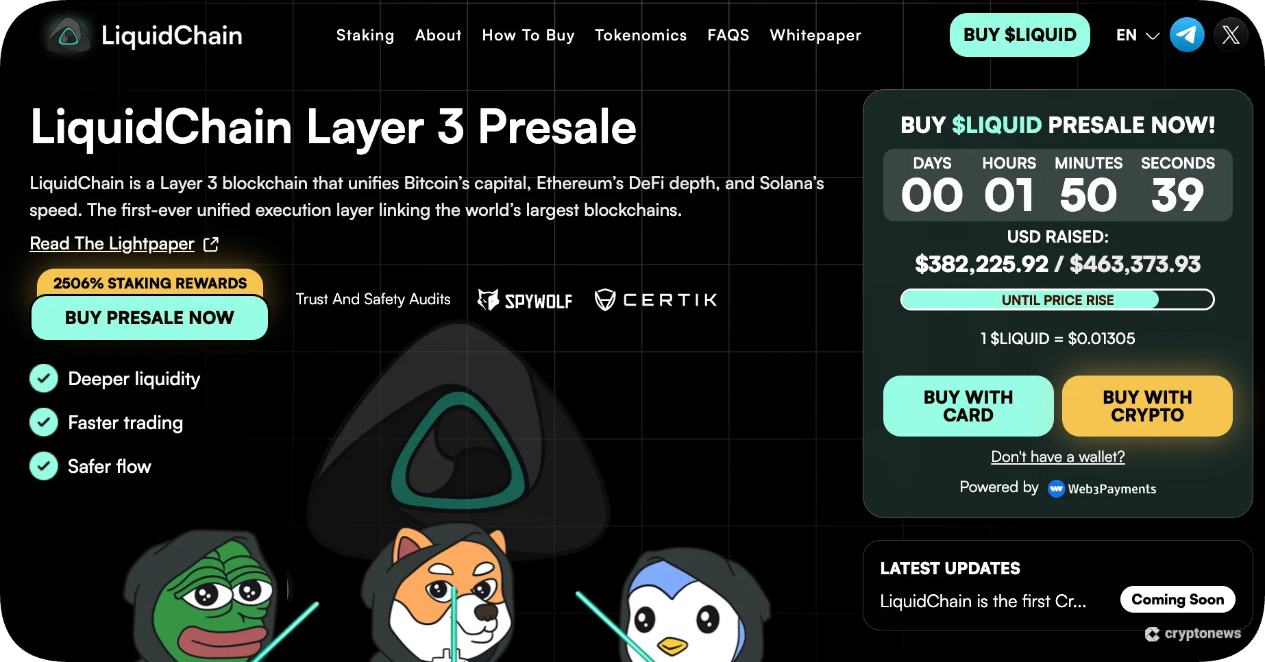 Liquidchainトークンのスクリーンショット - 新トークンに関する暗号通貨ニュース画像