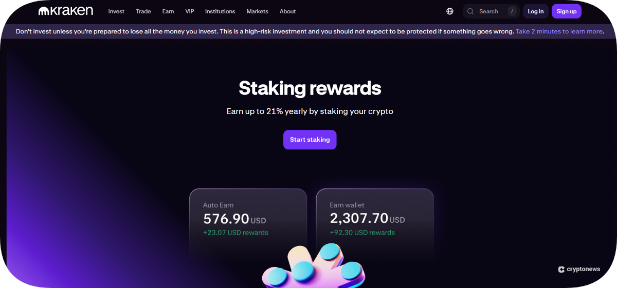 kraken staking reward