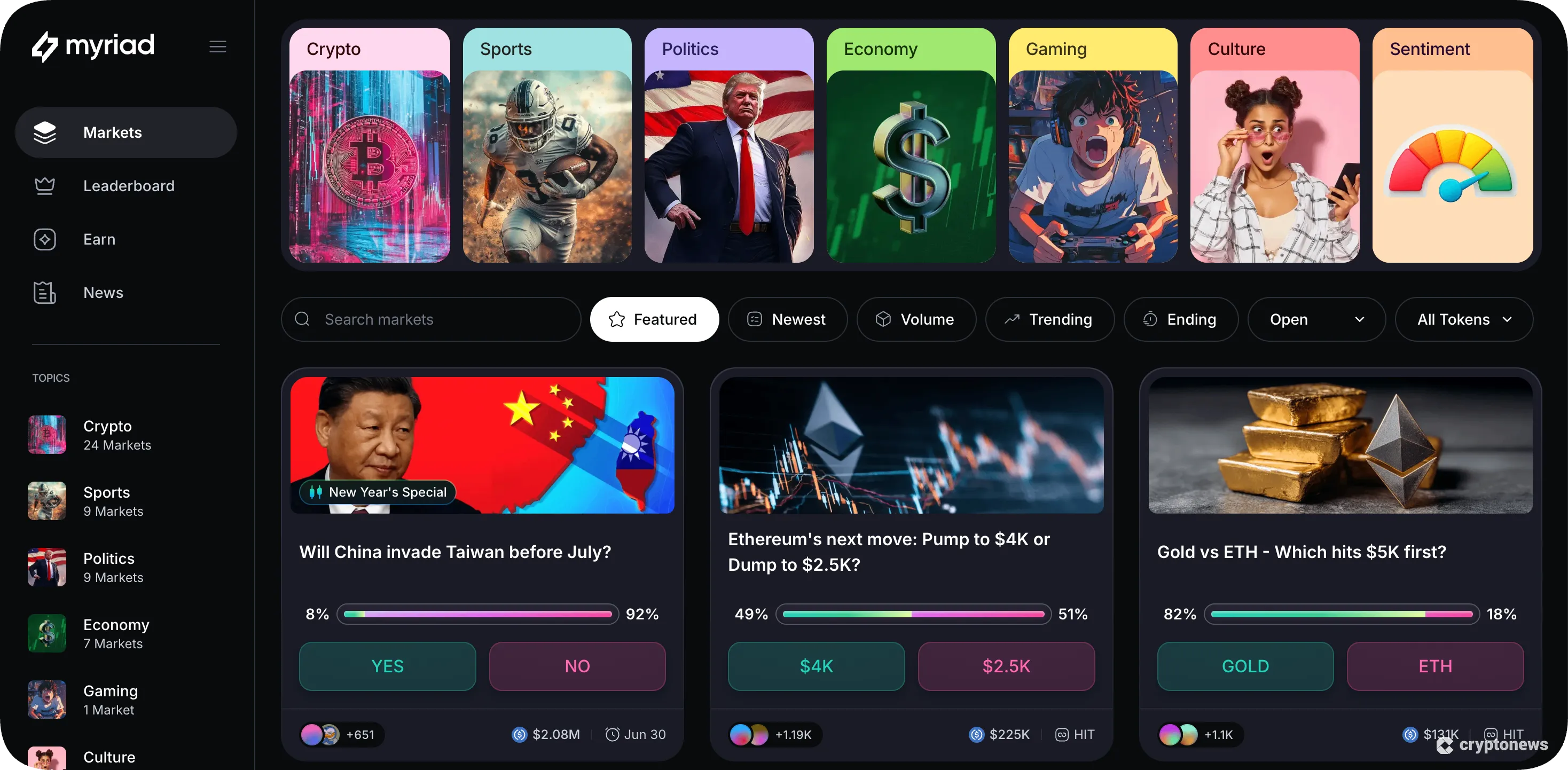 myriad prediction platform january 2026