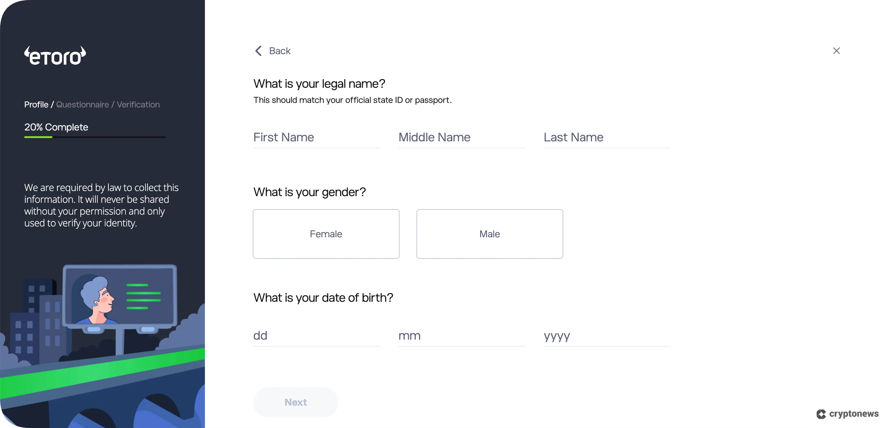 buying ethereum on etoro kyc step 2