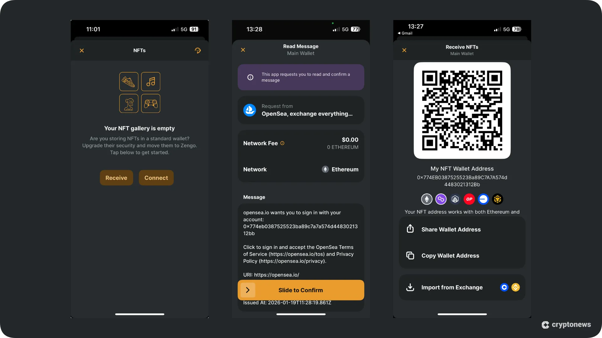 zengo wallet, view, manage, buy, and sell nfts