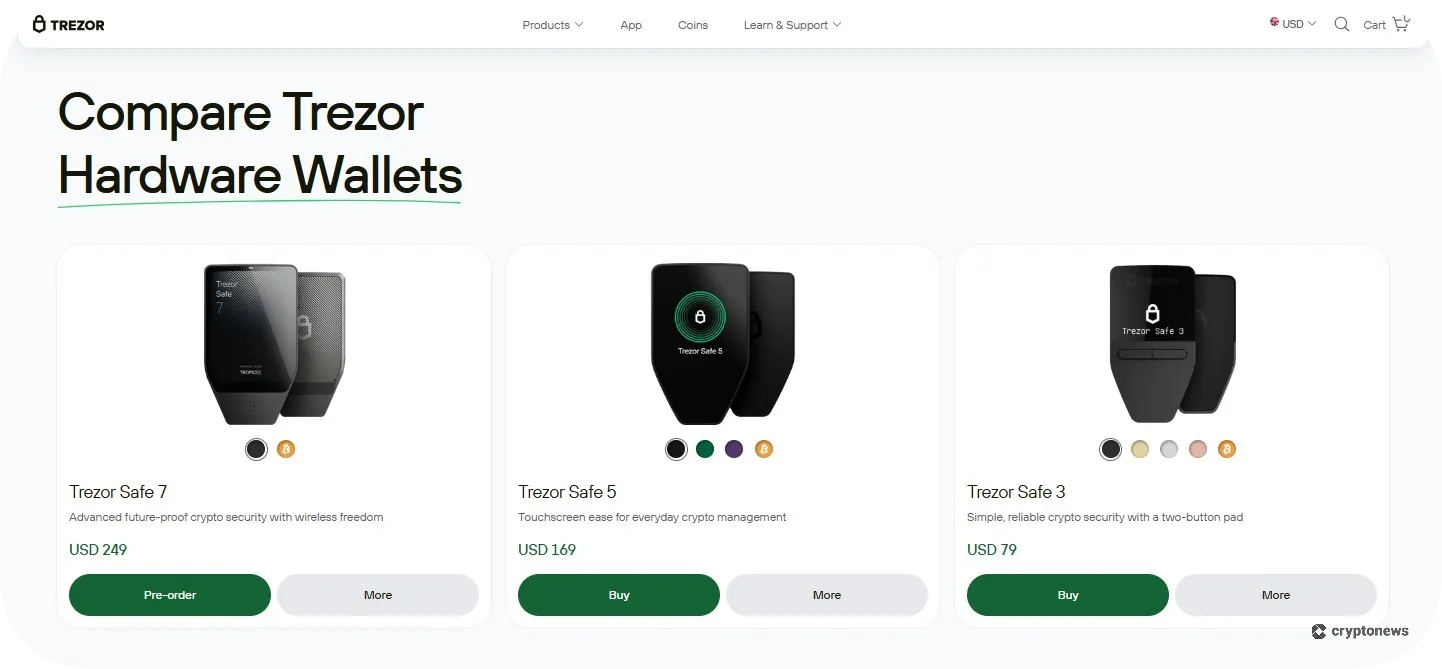 trezor homepage