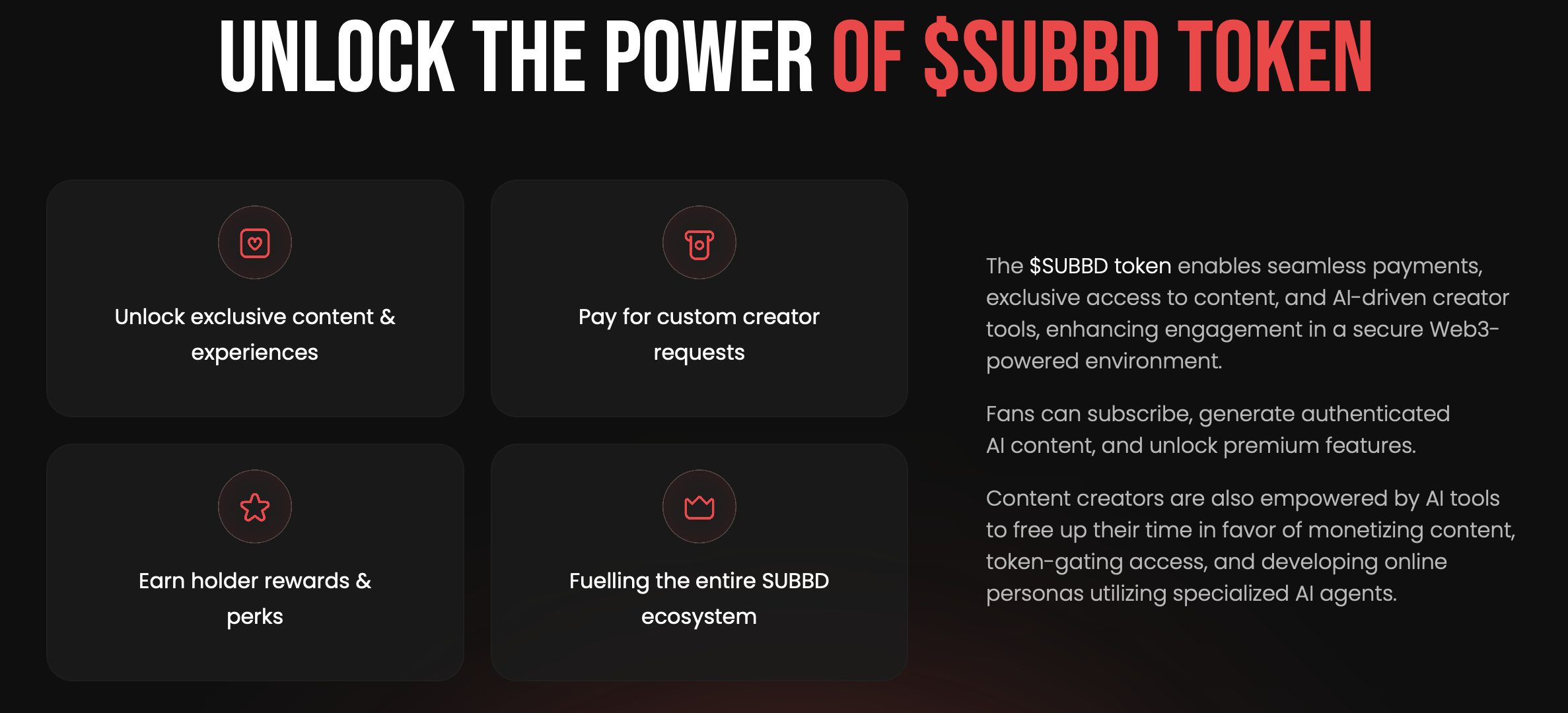SUBBD token utility.