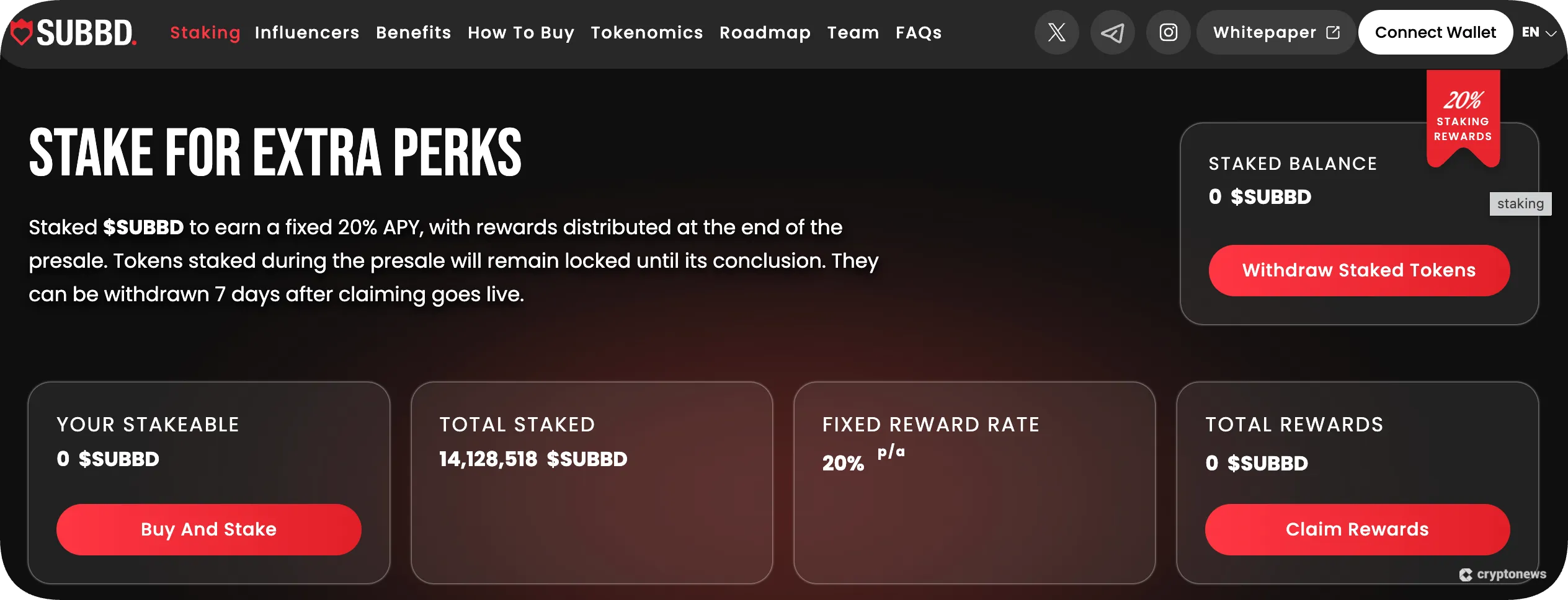 subbd's staking APYs breakdown