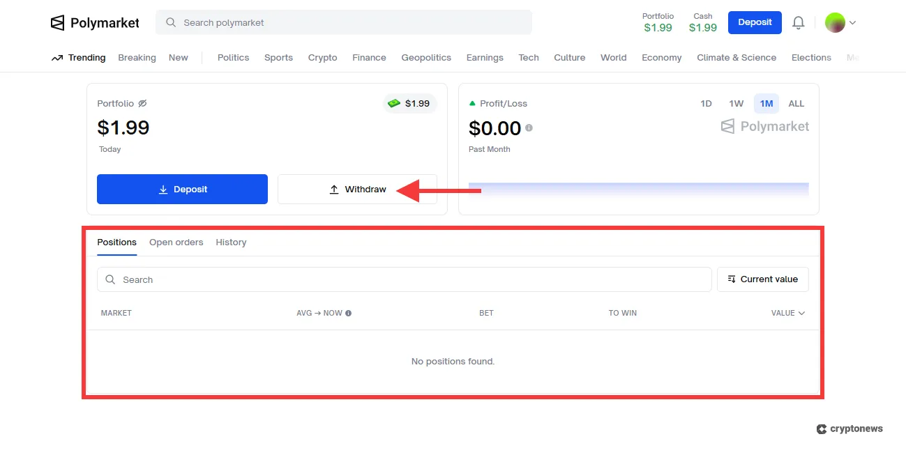 Manage Your Positions and Cash Out