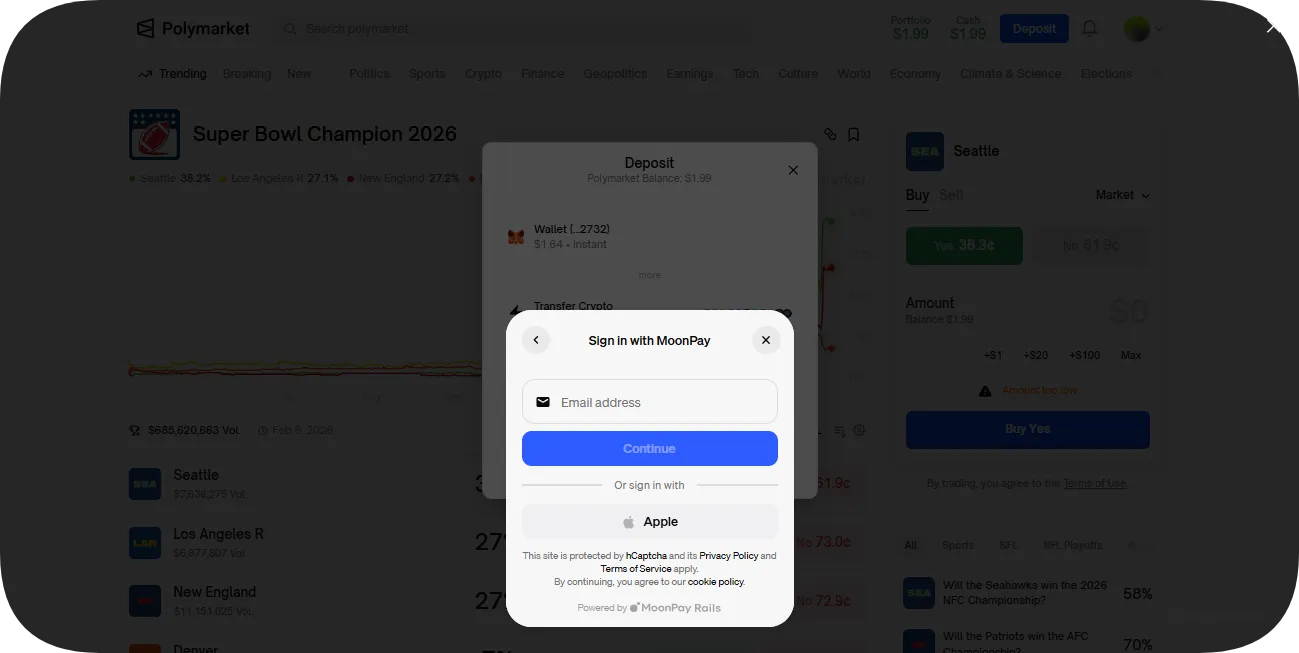 Deposit through Paypal