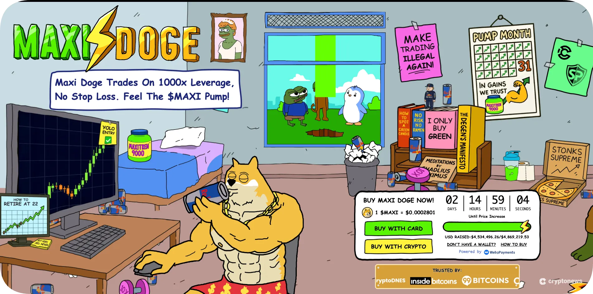 the official website of the Maxi Doge presale