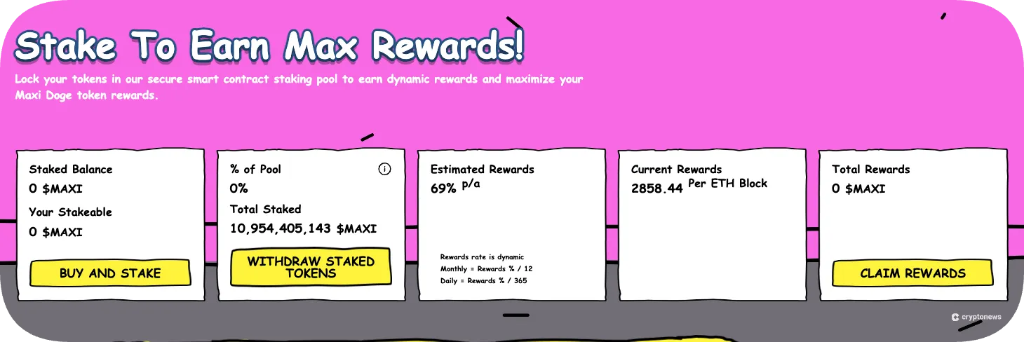 Maxi doge's high staking apy