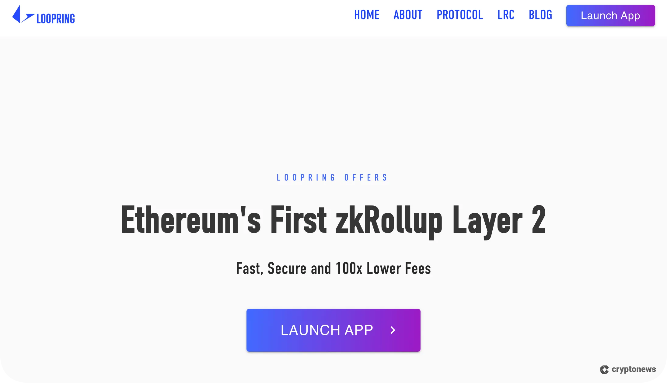 screenshot of Loopring, Best for Building Decentralized Exchanges (DEXs)