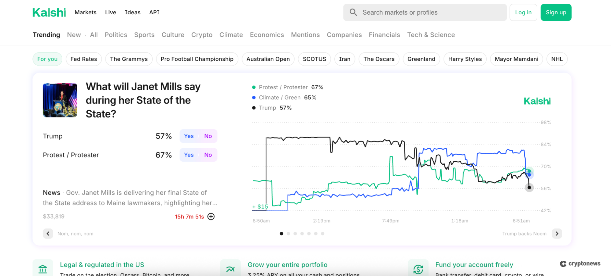 kalshi what will janet mills say