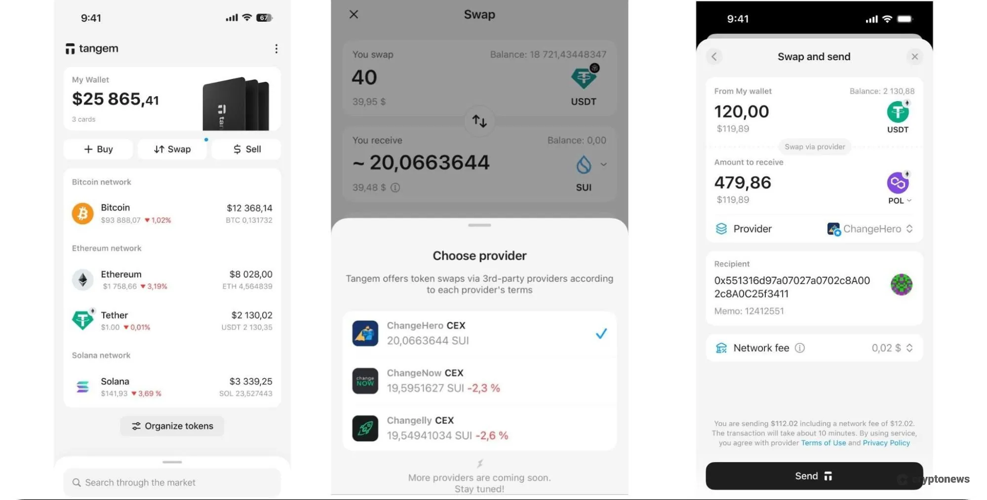 tangem wallet, integration with defi services on mobile