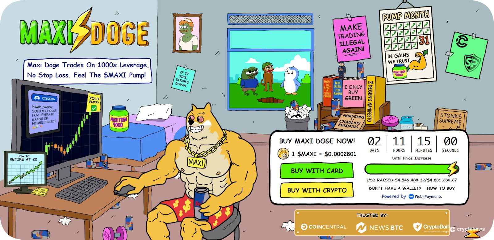 maxi doge presale homepage