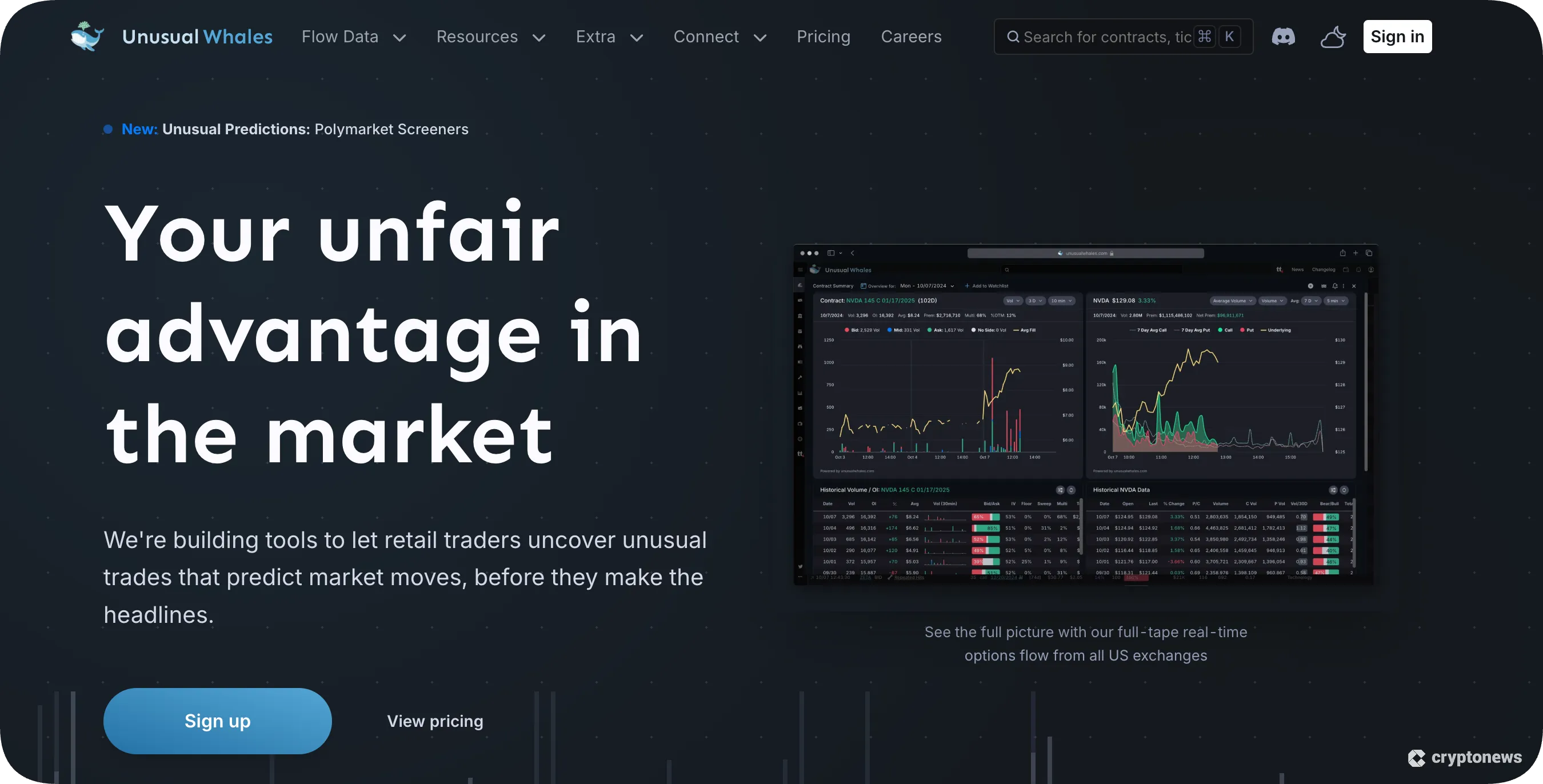 unusual whales homepage