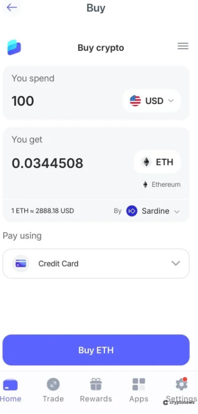 Approvisionnez votre portefeuille avec de l'ETH, de l'USDT ou de l'USDC