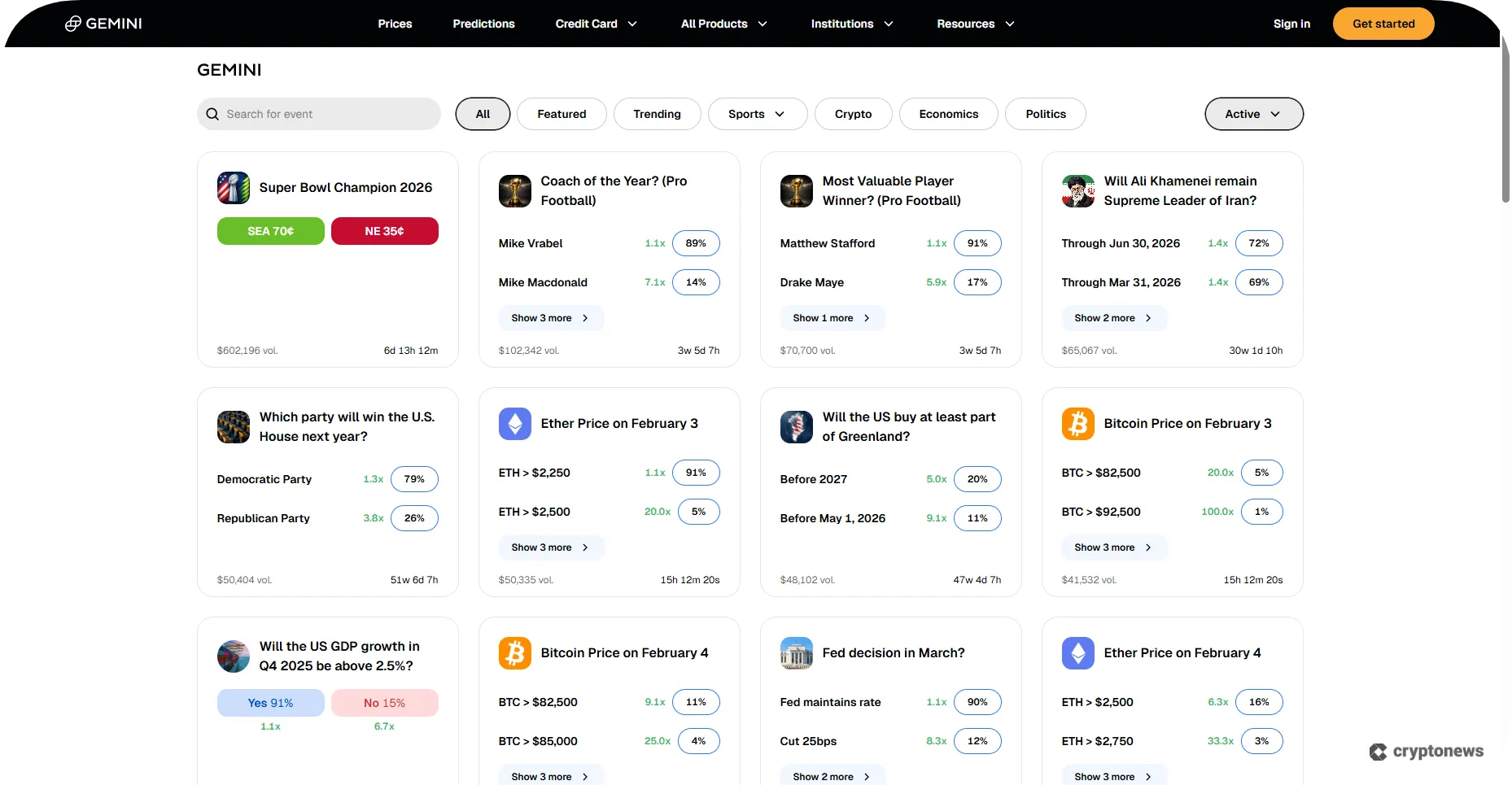 polymarket alternatives gemini predictions