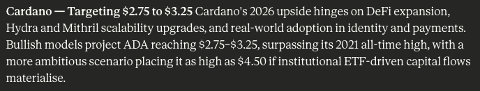 Leading AI Claude Predicts the Price of XRP, Solana and Cardano by the end of 2026