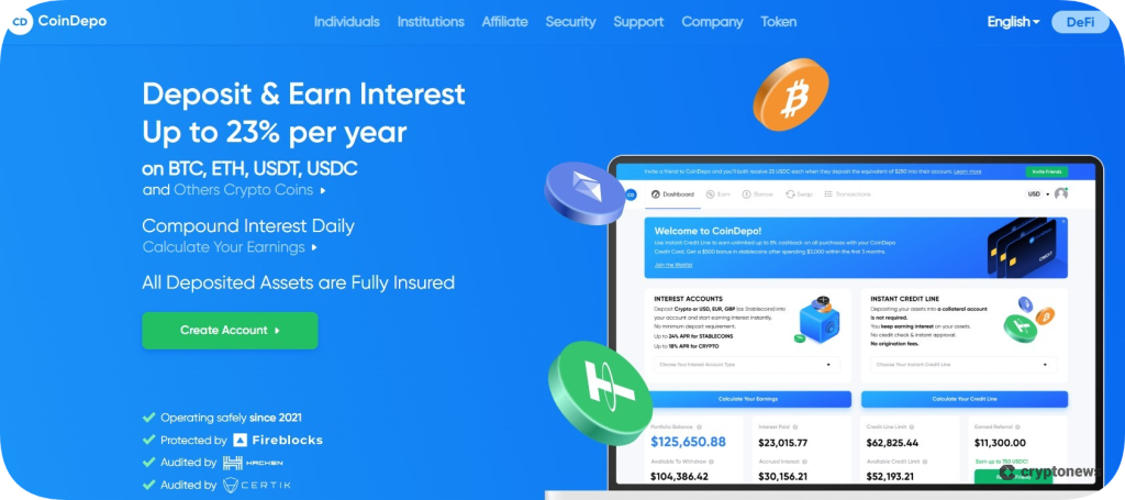 CoinDepo homepage