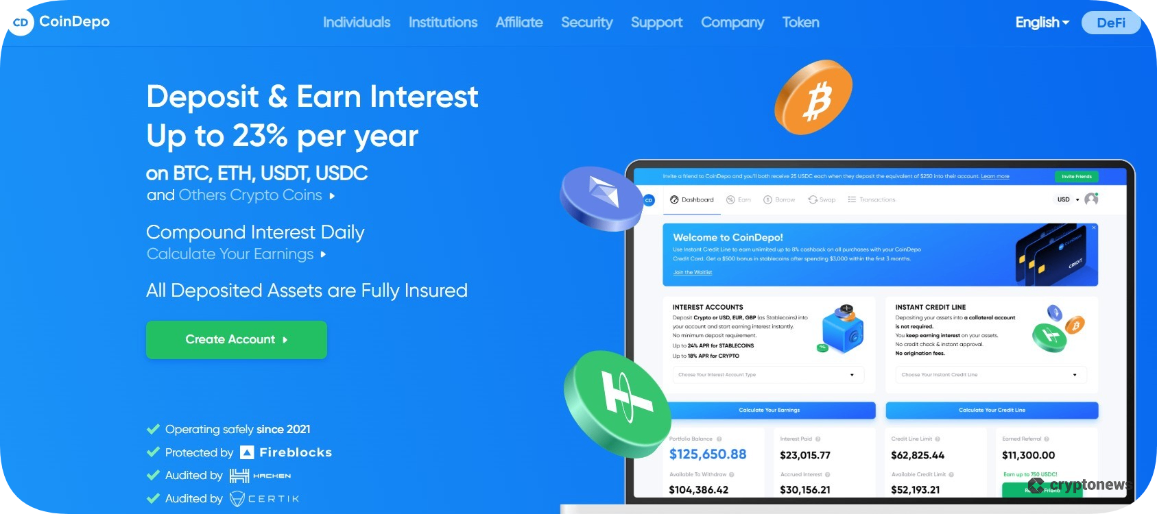 CoinDepo homepage