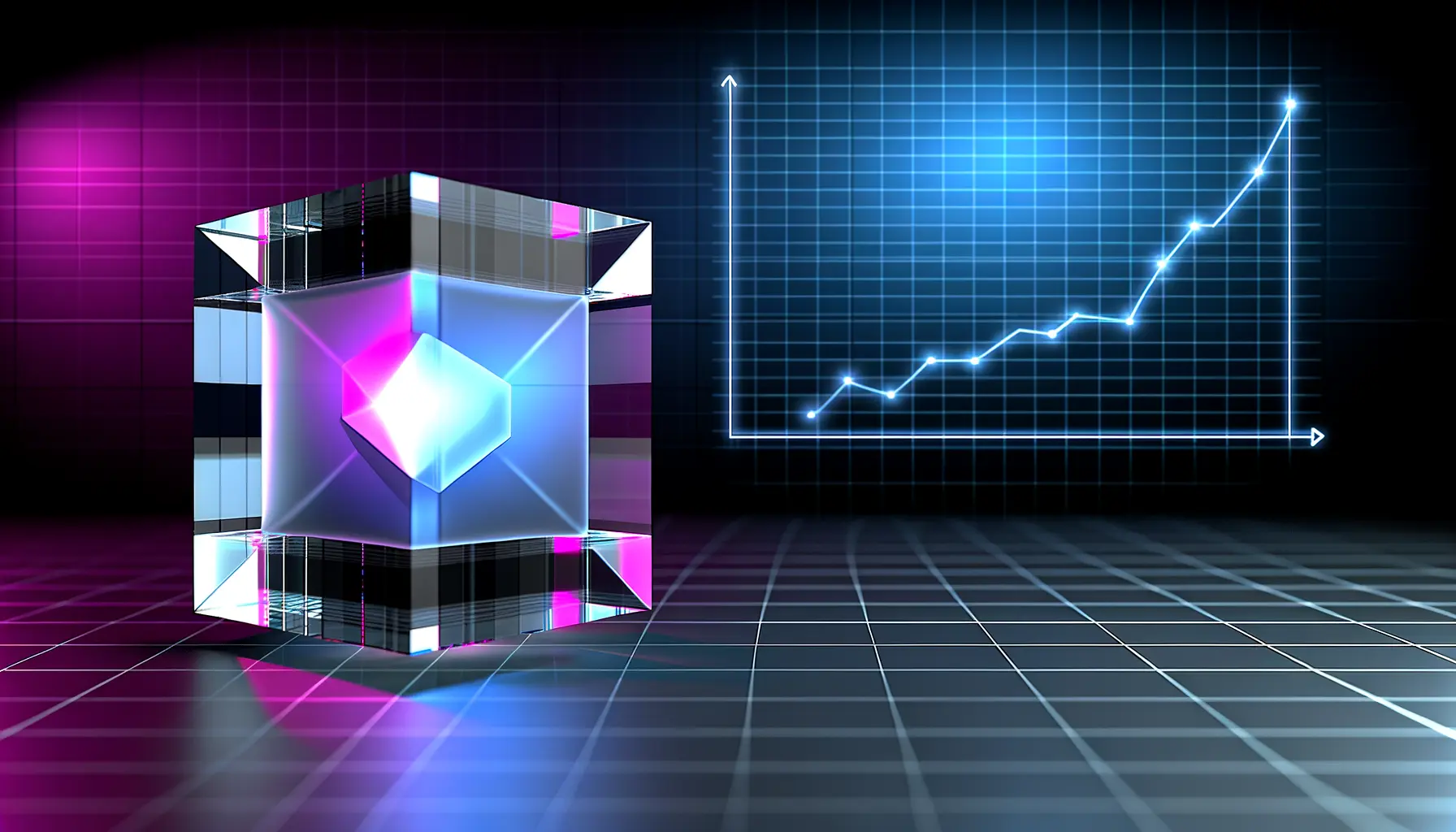 Solana blockchain institutional adoption concept with geometric token visualization and technical market structure