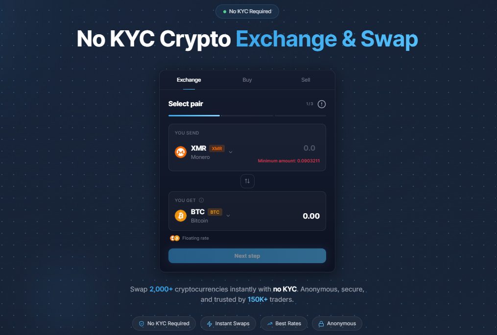 Swap Monero to Bitcoin on SwapRocket