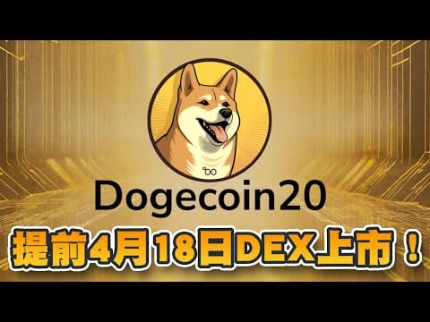 Dogecoin20预售全部售罄！提前4月18日DEX交易所上市
