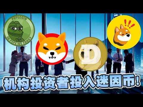机构投资者迷因币持仓3亿美元！狗狗币柴犬币、PEPE和BONK受捧！