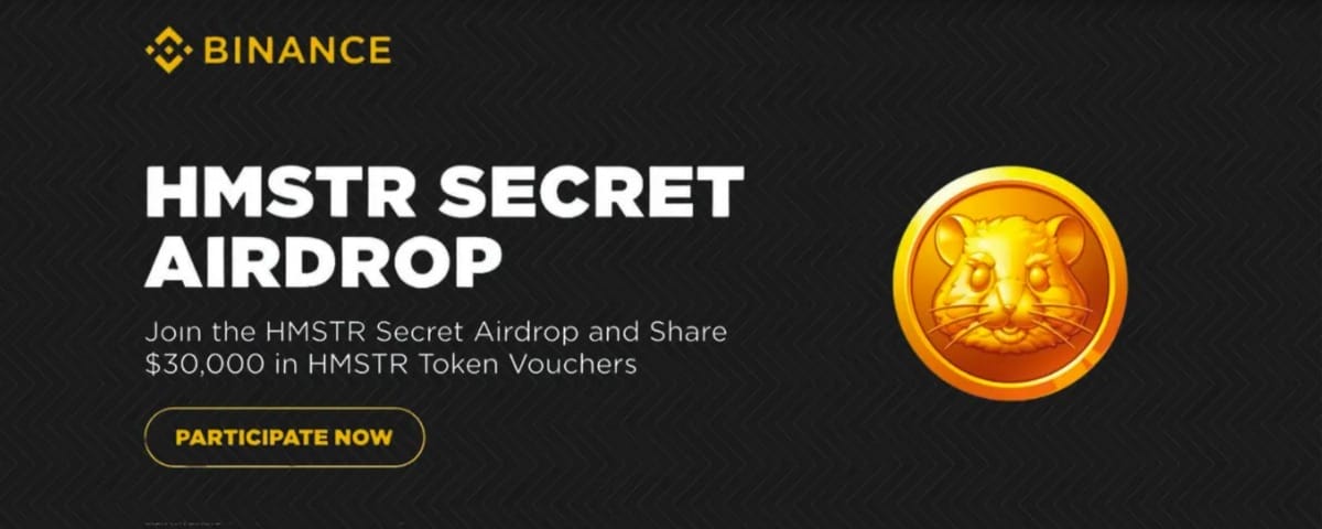Hamster Kombat - imagen del anuncio de su airdrop en Binance