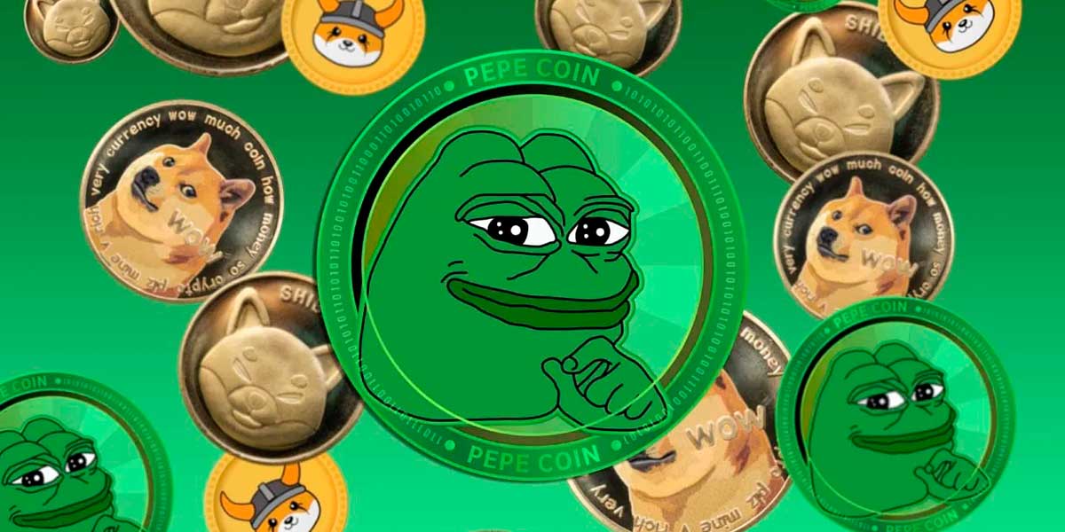Tokens de Pepecoin, Dogecoin y Shiba Inu